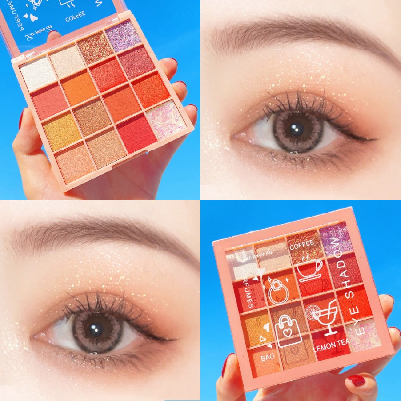 Lameila 3043 - Eyeshadow Palette 16 Warna Matte dan Pearlescent Waterproof Tahan Lama