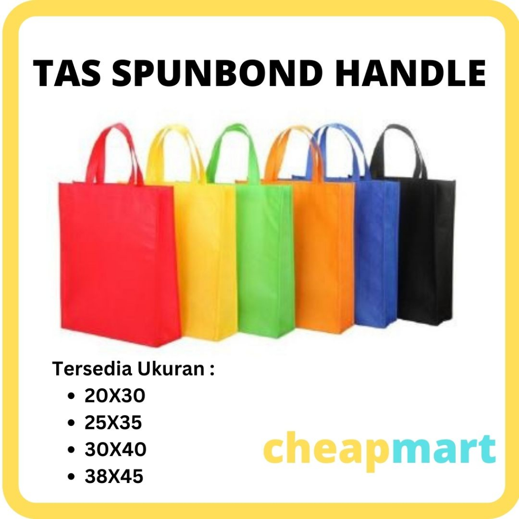 [1-LBR] TAS SPUNBOND TAS HANDLE TALI TAS SOUVENIR KANTONG POLOS SHOPPING BAG