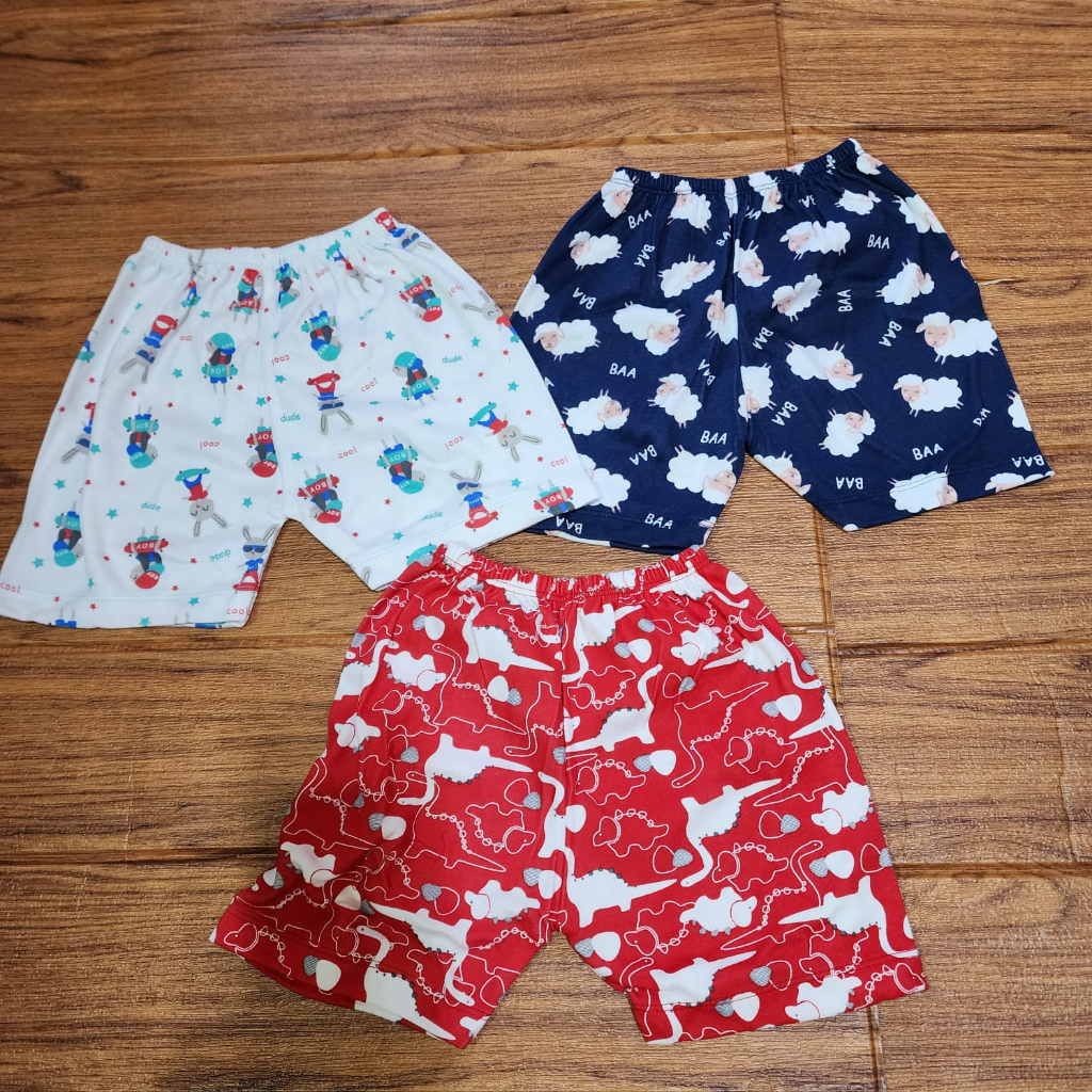 LITTLE OWL ISI3PCS CELANA PENDEK BABY DAN KIDS//CELANA PENDEK ANAK BAHAN KATUN