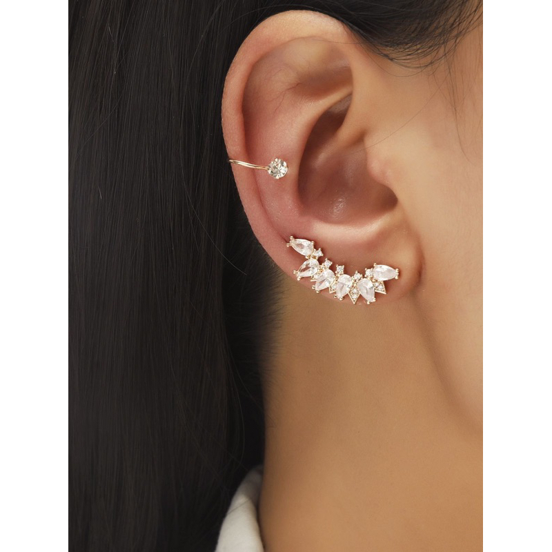 Ark.co - Fantasia earclimber &amp; cuff earrings anting climber tusuk kristal elegan