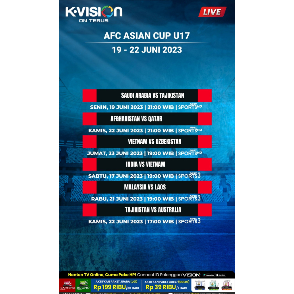 Paket K-vision Gol Sport 7 Hari (GOL07)