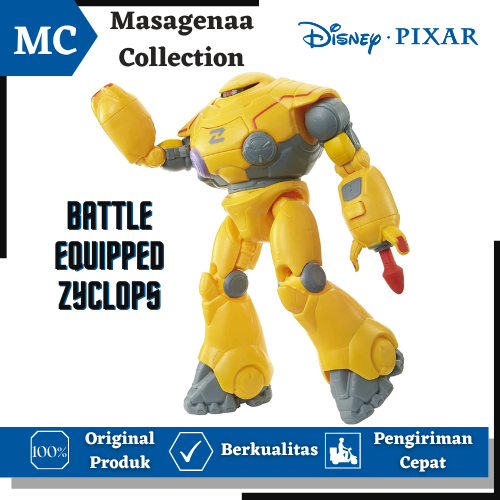 Main Mainan Disney Pixar Buzz Lightyear Battle Equipped Zyclops Action figure Figur Robot Set Origin