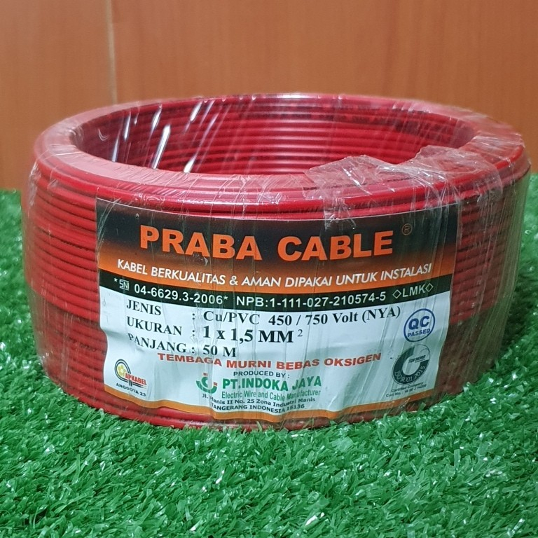 Kabel NYA Praba 1 x 1,5 / kabel Tembaga praba NYA 1x1,5 50m 50 m