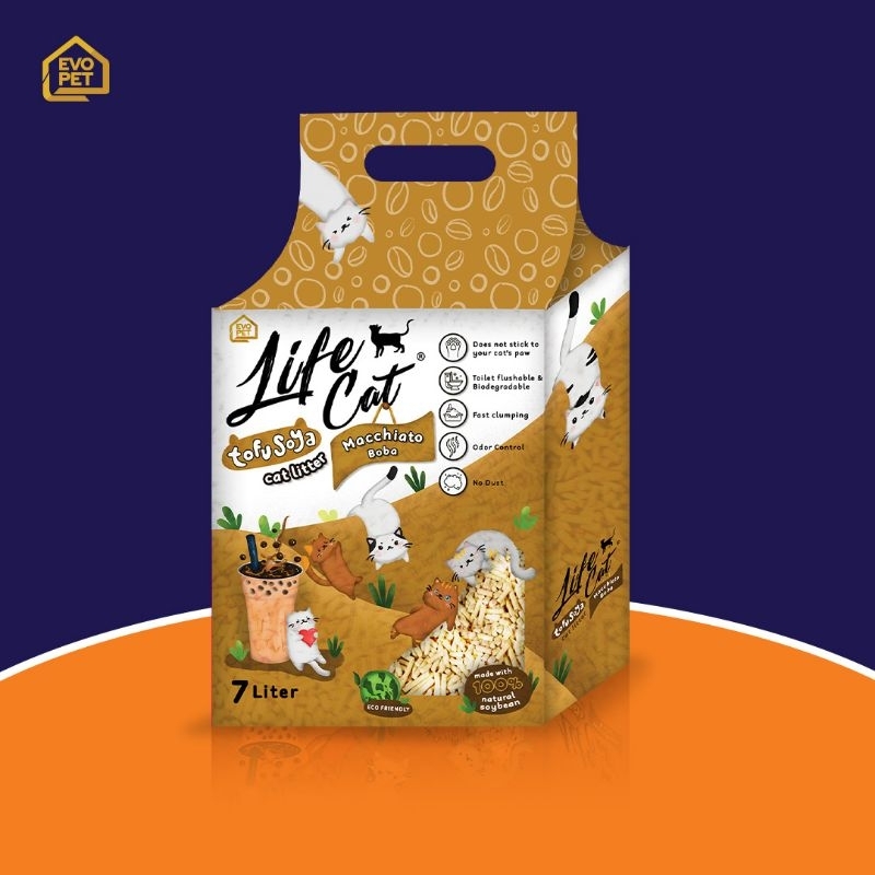 LIFE CAT pasir Kucing Gumpal Wangi Life Cat Tofu Soya cat Litter 7L / life cat soya tofu 7L / pasir kucing soya tofu/ life cat soya Tofu 7L pasir kucingSoya 7L/ Life Cat Tofu Soya pasir kucing gumpal wangi 7L organic