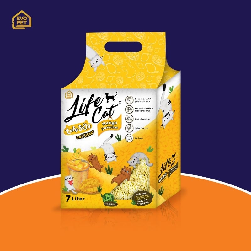 LIFE CAT pasir Kucing Gumpal Wangi Life Cat Tofu Soya cat Litter 7L / life cat soya tofu 7L / pasir kucing soya tofu/ life cat soya Tofu 7L pasir kucingSoya 7L/ Life Cat Tofu Soya pasir kucing gumpal wangi 7L organic