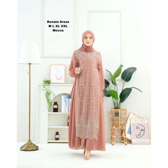 Renata Dress Brukat Malika 2in1 || Realpict (COD Bayar Ditempat)