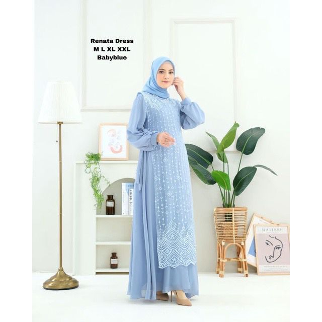 Renata Dress Brukat Malika 2in1 || Realpict (COD Bayar Ditempat)