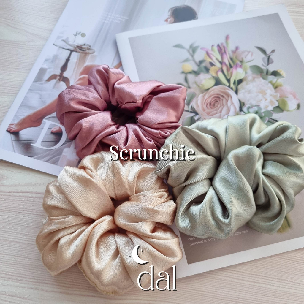 Ikat rambut bahan kain satin medium korean Scrunchie kunciran hijab jilbab gelang karet Series 2