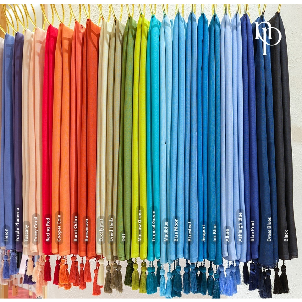 Jilbab segi empat paris premium tassel by napocut