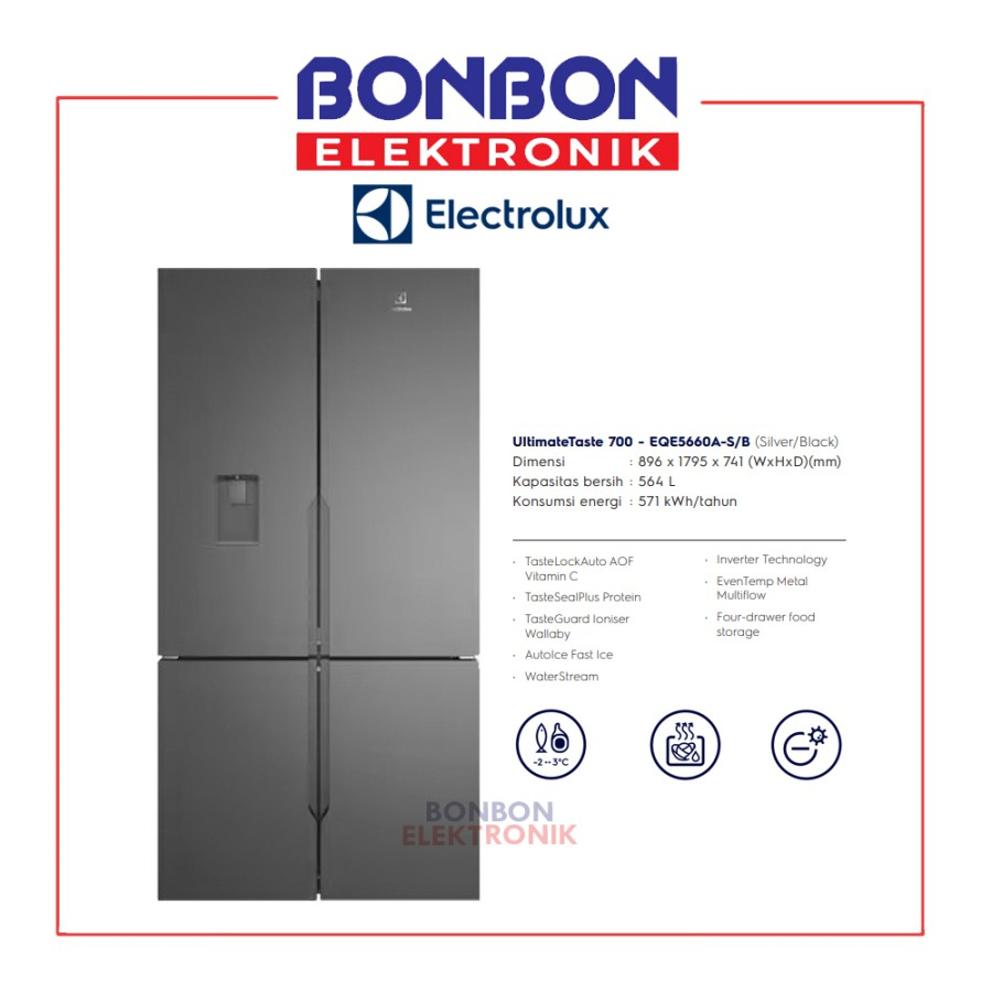 Electrolux Kulkas Side by Side 562L EQE5660A-B / EQE5660A B