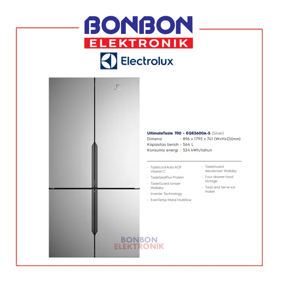 Electrolux Kulkas Side by Side 562L EQE5600A-S / EQE5600A S