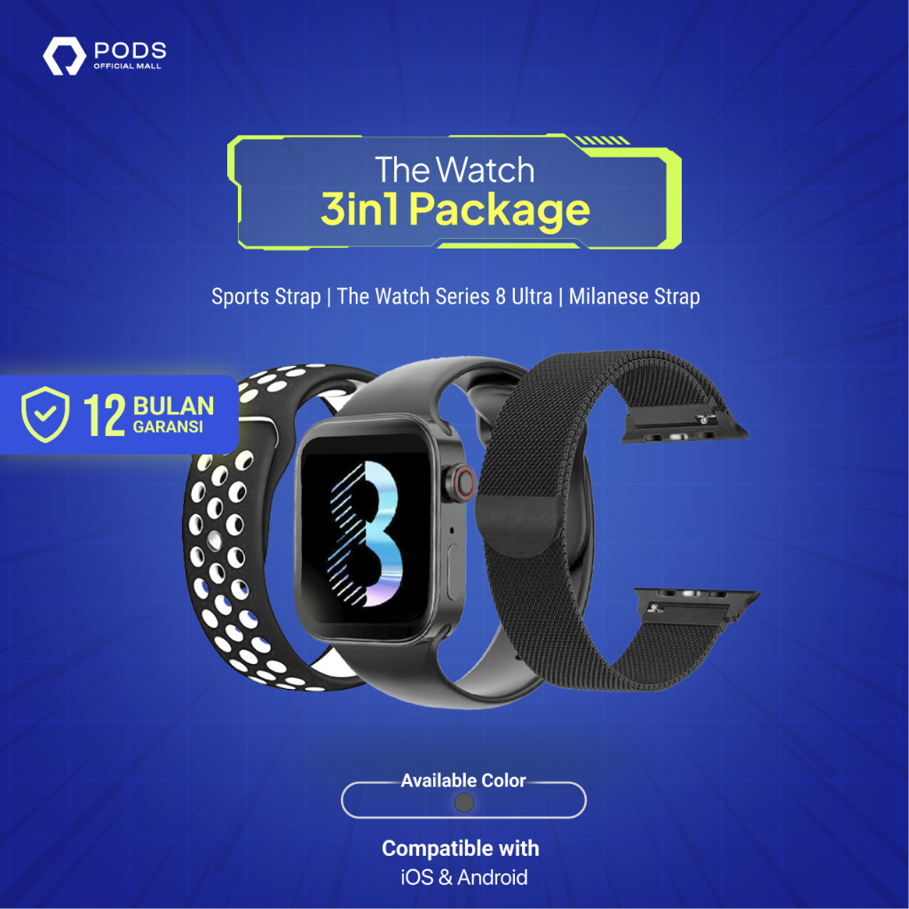 [PAKET HEMAT] The Watch 3in1 Package [The Watch Series 8 Ultra + Strap Nike + Strap Milanese] by Podsindonesia