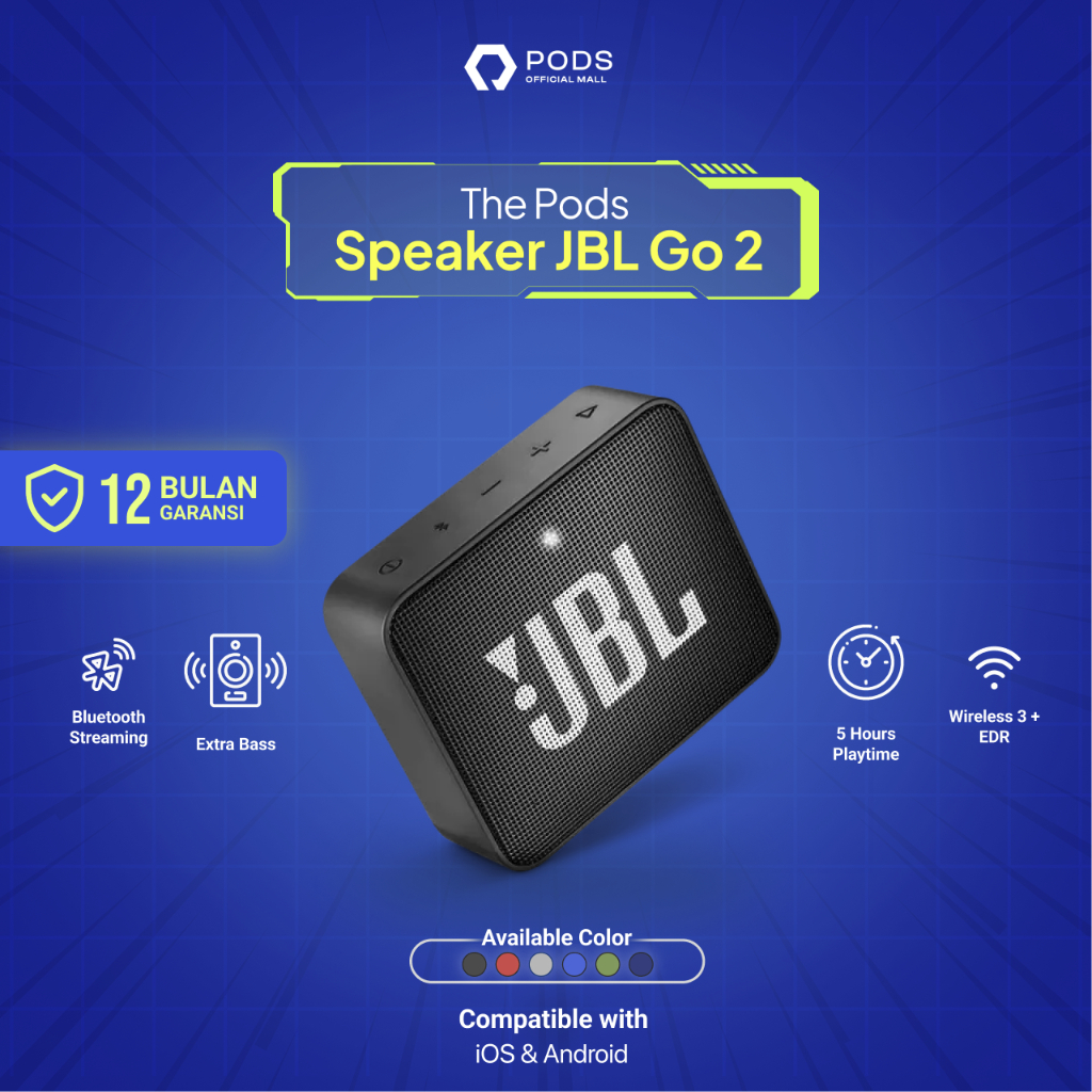 ThePods Portable Speaker JBL Go 2 Wireless Bluetooth Speaker Extra Bass Audio Speakers - By PodsIndonesia