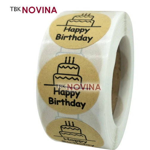 [KODE 176 ] Stiker Happy Birthday / Label Segel Thank You (10 pcs)