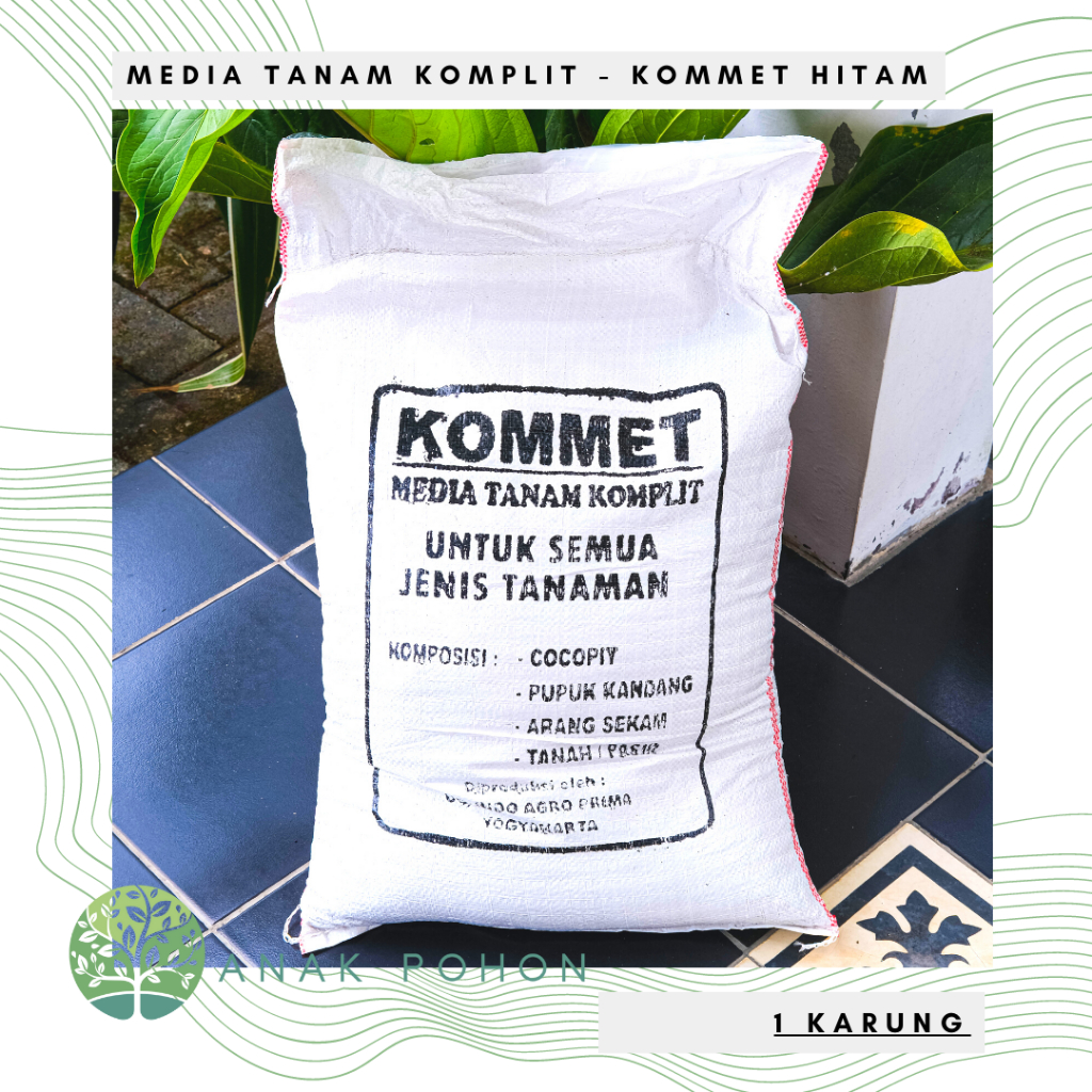 (1 KARUNG) Media Tanam Komplit KOMMET HITAM untuk Semua Jenis Tanaman Sayuran Bunga Buah Hortikultura Tanaman Hias Indoor Outdoor