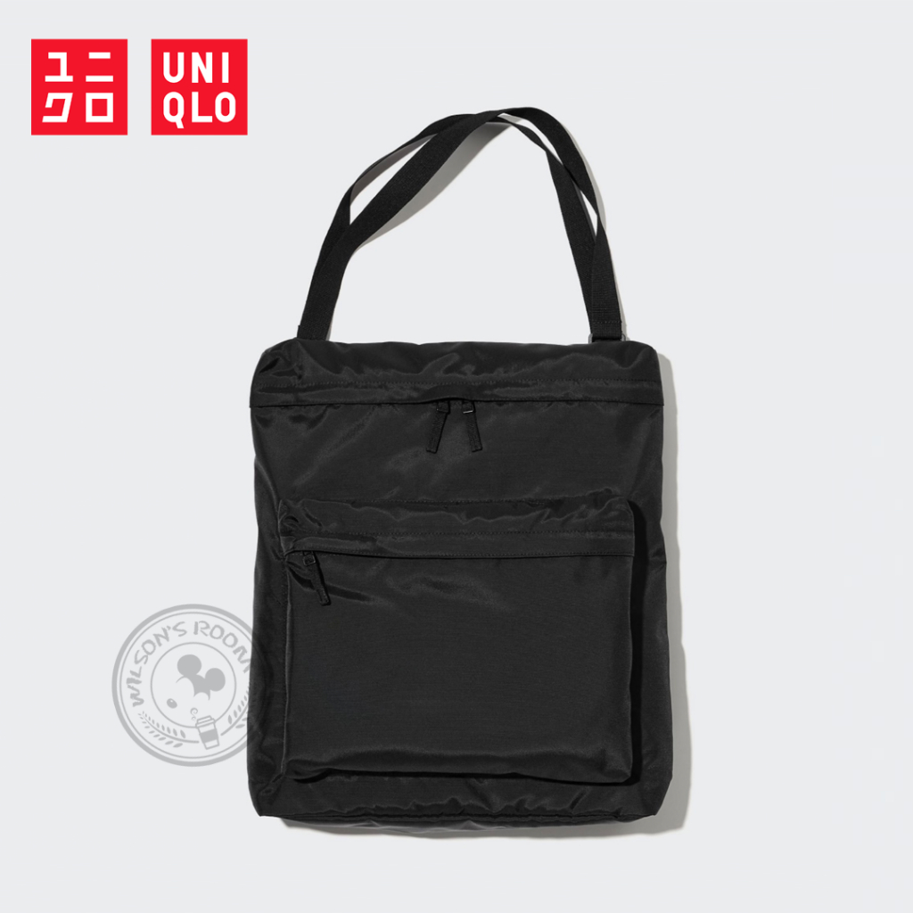 Uniqlo Tas Nilon 2WAY Black Hitam Original Tote Bag Ransel Unisex Pria Wanita