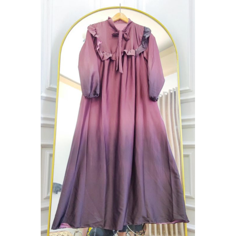 EVELYN DRESS | GAMIS ARMANI SILK GRADASI 2 WARNA