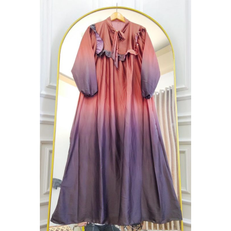 EVELYN DRESS | GAMIS ARMANI SILK GRADASI 2 WARNA