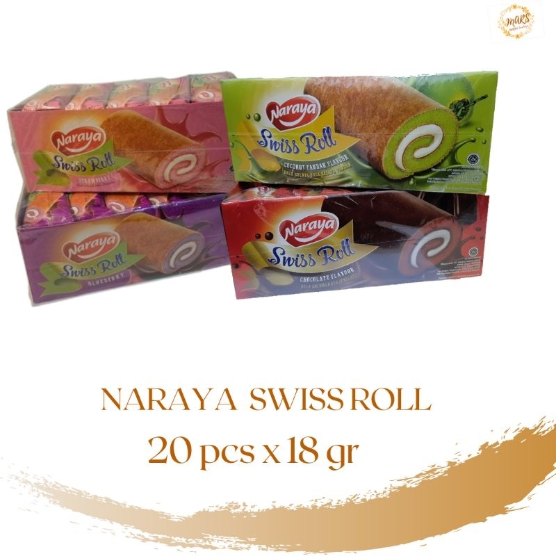 Naraya swiss roll 20 pcs x 18 gr