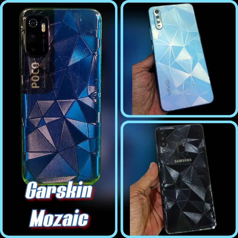 garskin hp + garskin camera anti jamur stone dan mozaic motif