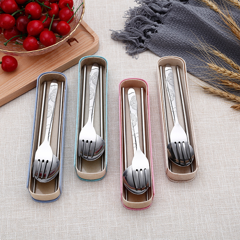 DOMMO - D6052 Stainless Steel Set Alat Makan / Sendok H587 Garpu Sumpit / Set Alat Makan Portable/ Set Alat Makan Simple / Set Alat Makan Import