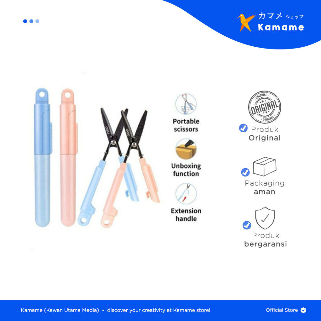 

Deli Scissors - Portable Scissors Gunting Portabel Warna Pink/Biru 77761 -Kamame