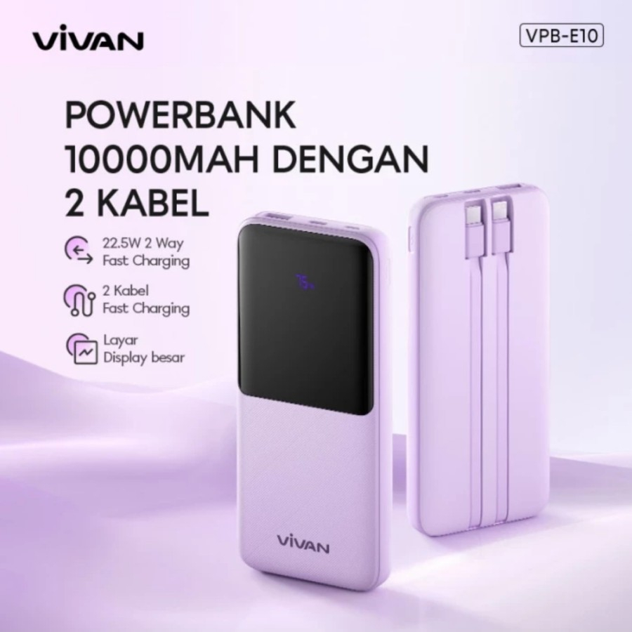 POWERBANK VIVAN 10000MAH VPB-E10 FASTCHARGING ( NEW )