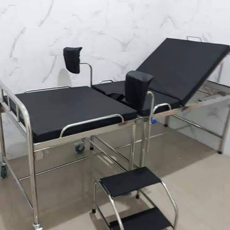 verlos stainless bed persalinan