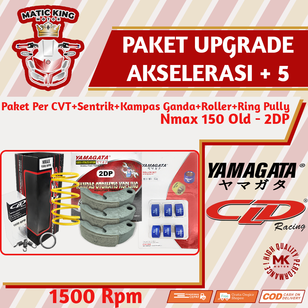 Paket Per CVT + Sentrik + Roller Kampas ganda Yamaha Mio Nmax Aerox Soul GT Fazzio Lexi X Ride Fino Freego CLD YAMAGATA 1000/1500 RPM