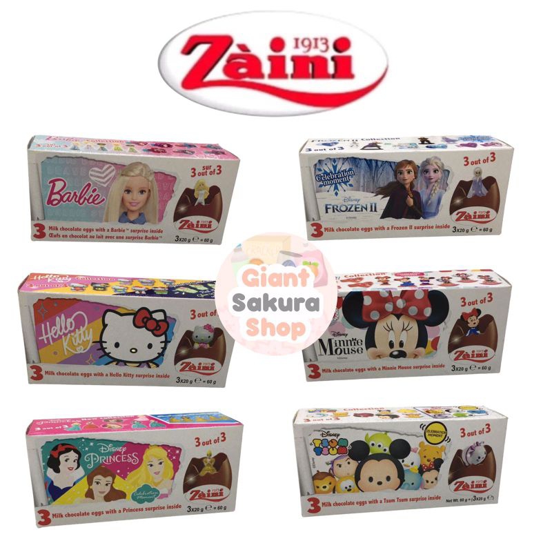 

Zaini Surprise Eggs Chocolate 60gr / coklat / egg toy Chocolate/ cemilan impor