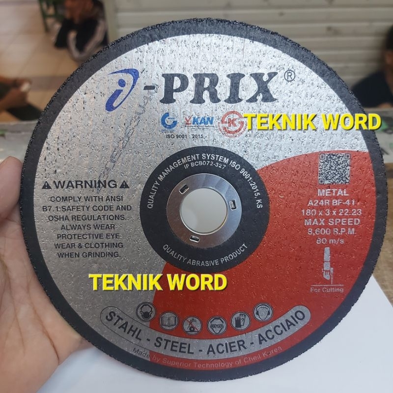 BATU GERINDA POTONG 7" X 3MM I-PRIX / BATU POTONG GERINDA 7 INCH