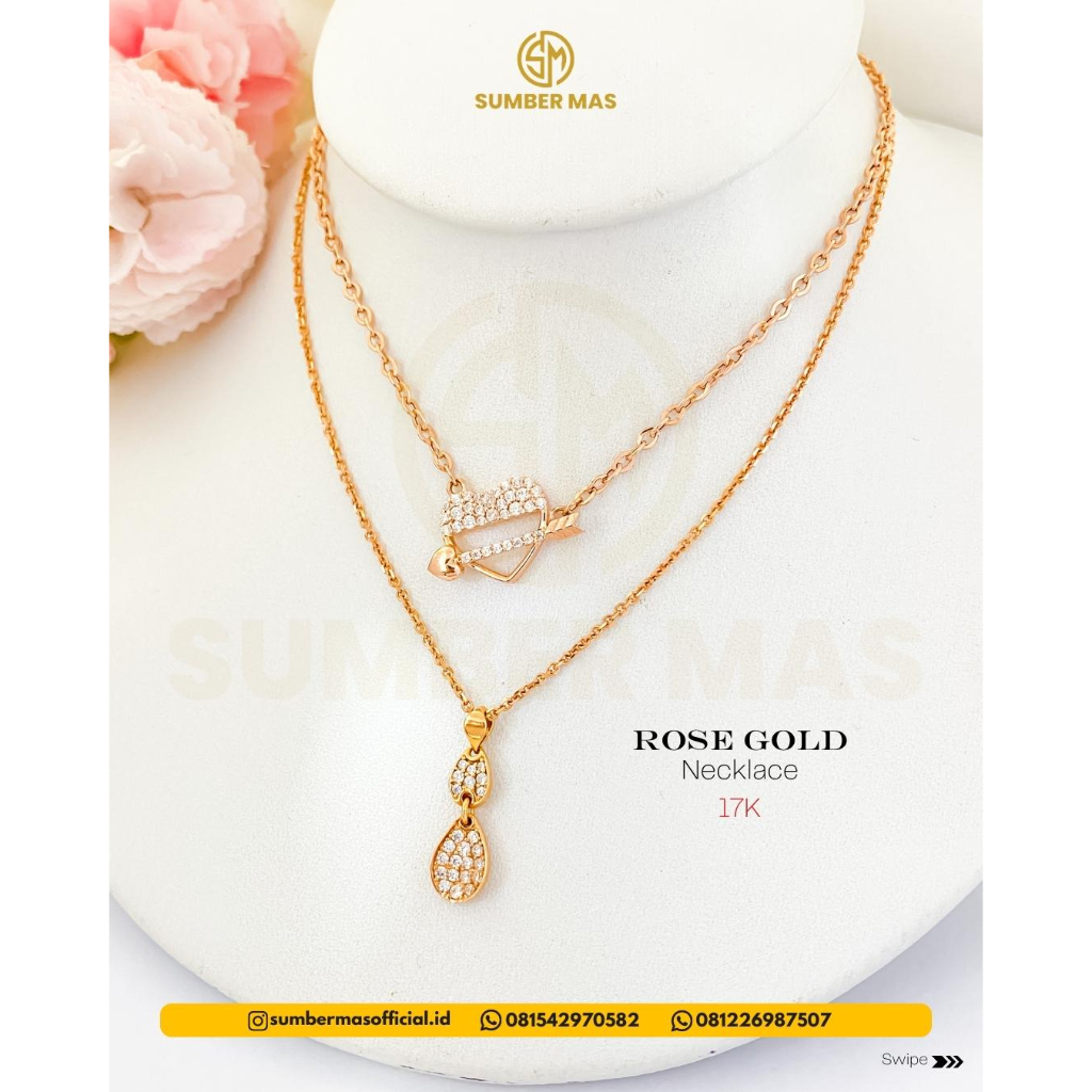 KALUNG ROSE GOLD FASHION 17K - SUMBER MAS