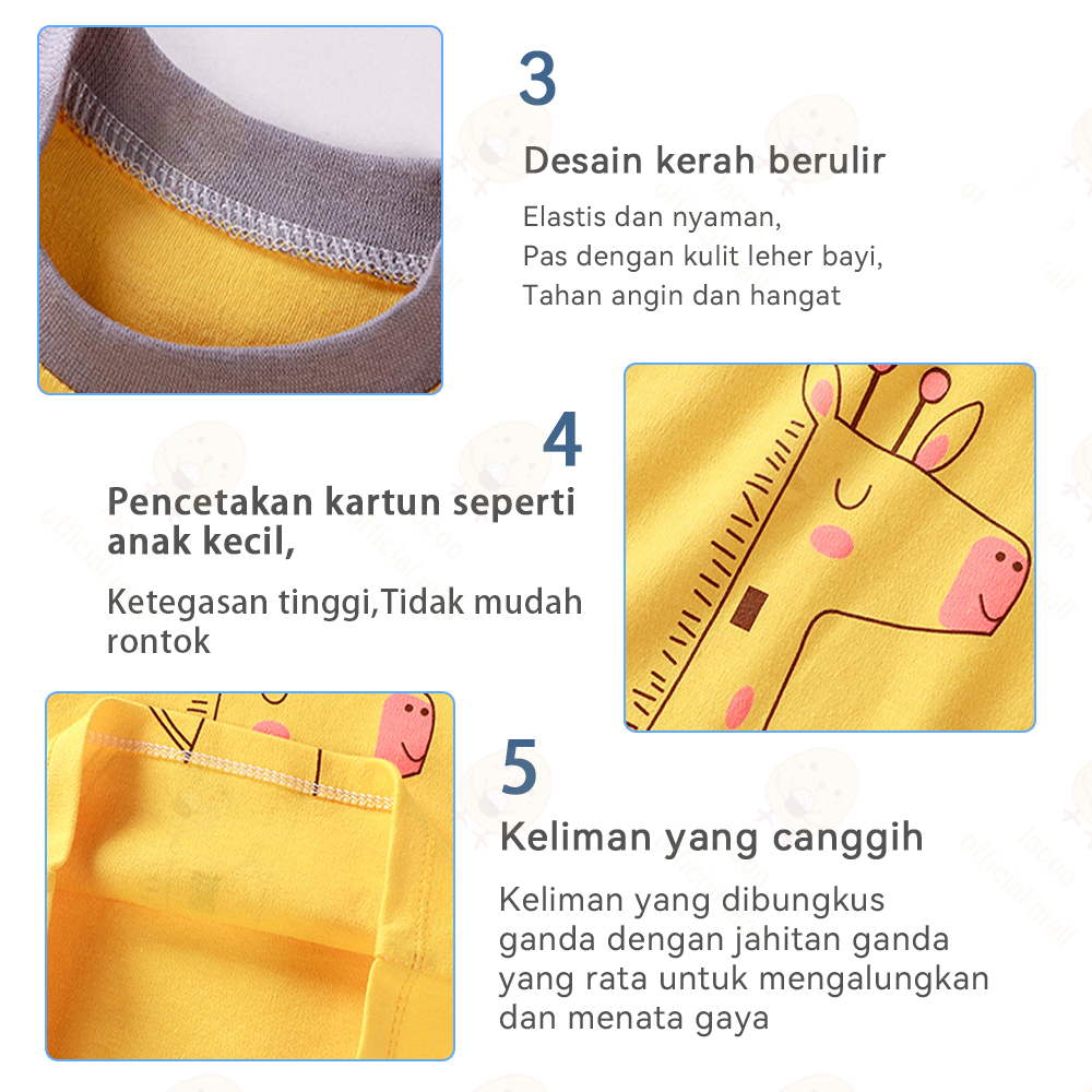 Lacoo Set baju tidur anak laki-laki Piyama setelan anak import Baju tidur piyama anak karakter