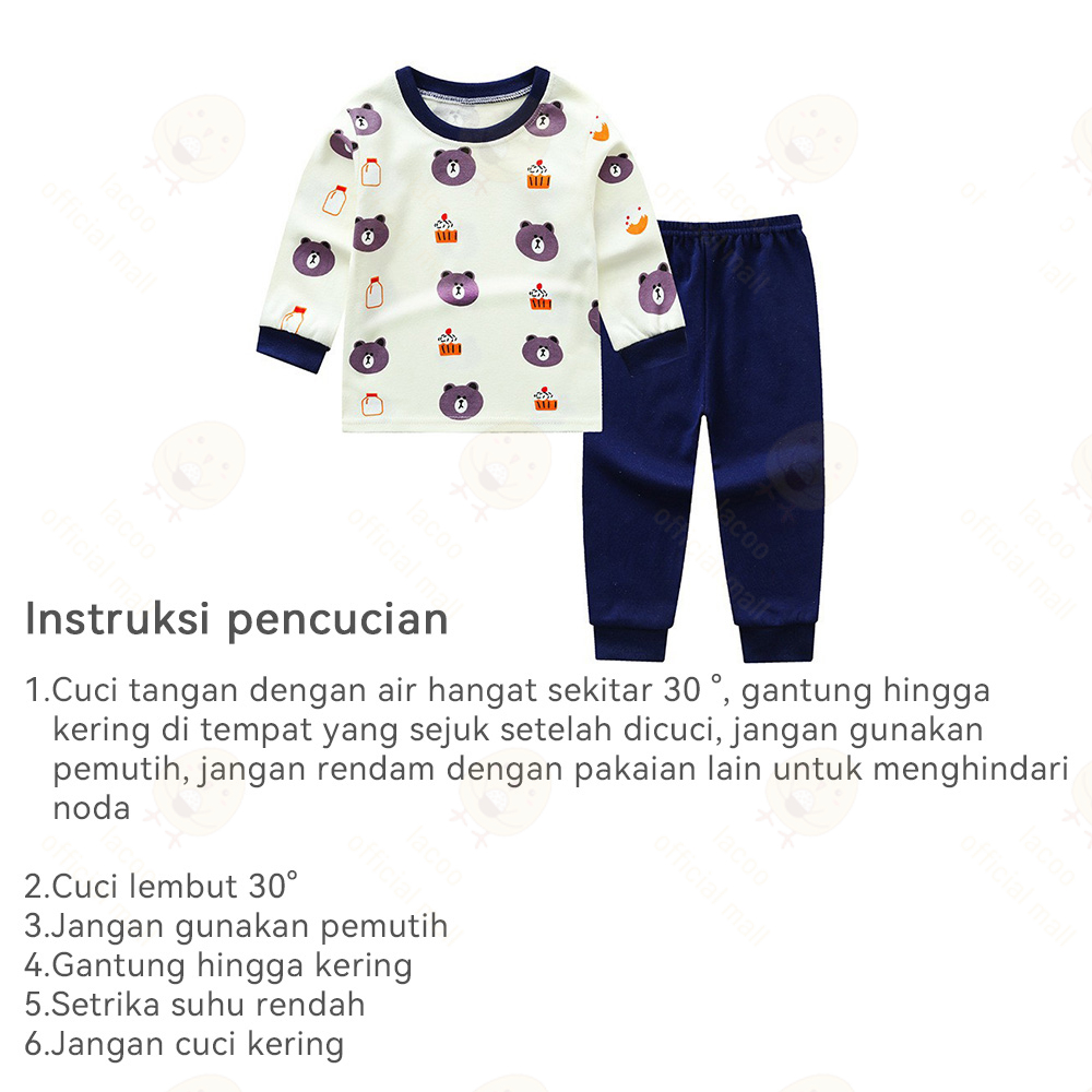 Lacoo Set baju tidur anak laki-laki Piyama setelan anak import Baju tidur piyama anak karakter