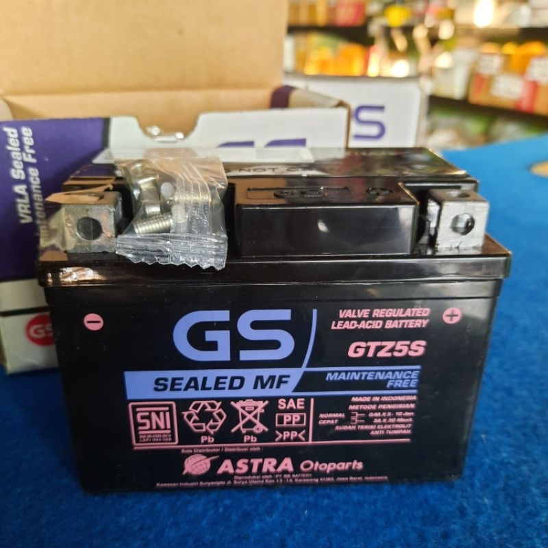 AKI ACCU GS GTZ5S ORIGINAL BEAT KARBU, SUPRA 125, VARIO 110