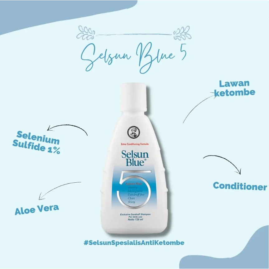 [BPOM] Selsun Blue 5 Shampoo 200 ml / Shampo Selsun Blue Five 200ml / Selsun Shampoo Anti Ketombe / Sampo / MY MOM