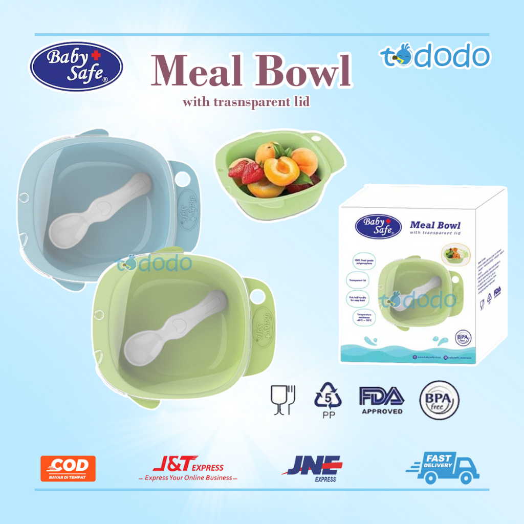 Mangkok Makan Bayi Anak Tempat Makan Bayi Dengan Penutup Meal Bowl Baby Safe B356