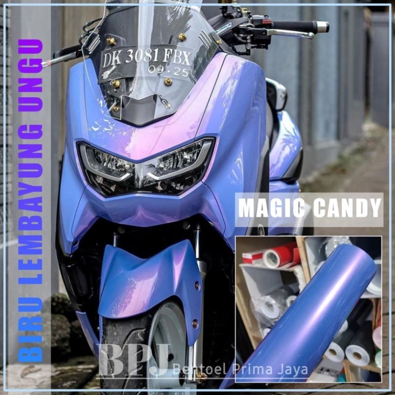 Skotlet Motor Warna Biru Muda Lembayung Violet Stiker Scotlite Ungu Bunglon