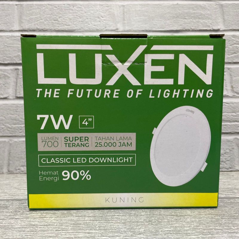 LUXEN CLASSIC DOWNLIGHT LED PANEL 7W INBOW IB BULAT TANAM DALAM PLAFON PUTIH COOL DAYLIGHT 6500K KUNING WARM WHITE 3000K NATURAL SEMU 4000K BERGARANSI 1 TAHUN BAGUS KUALITAS TERJAMIN