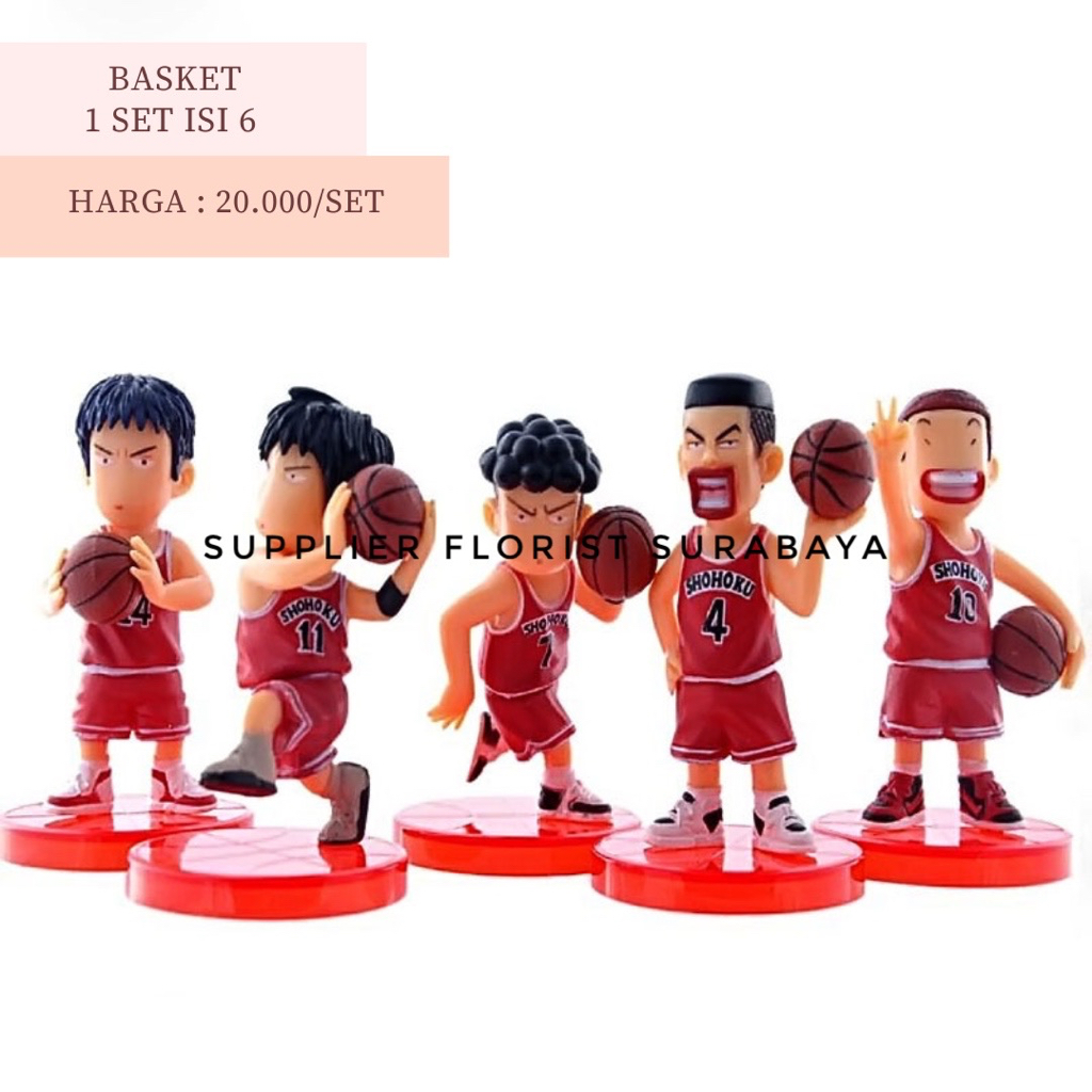 MINIATUR KUE TART BASKET BASKETBALL PEMAIN BASKET DEKORASI KUE ULTAH ULANG TAHUN BIRTHDAY CAKE DECORATION HOBBY BAKING DIY HIASAN TART ANAK COWOK