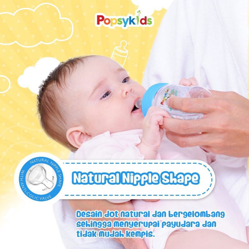 [rumahbayipdg] Popsykids wide neck clasic milk bottle // Botol susu bayi 120ml dan 240ml BPA Free