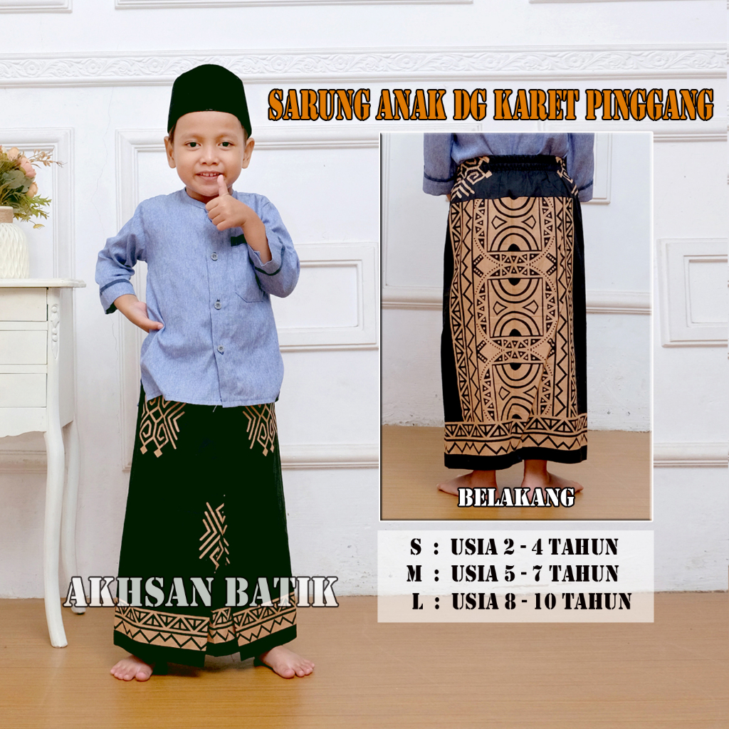 Sarung Anak Instan Untuk Usia 2-10 Sarung Anak Dengan Karet Pinggang Model Rok Praktis Motiv Miror Bahan Katun Lembut Adem Di Pakai