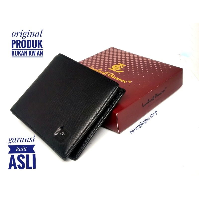 Dompet original ORI bukan KWan kulit asli pria cowok Lombardi Giovanni kuat halus model 3 dimensi / 3 slot uang kertas