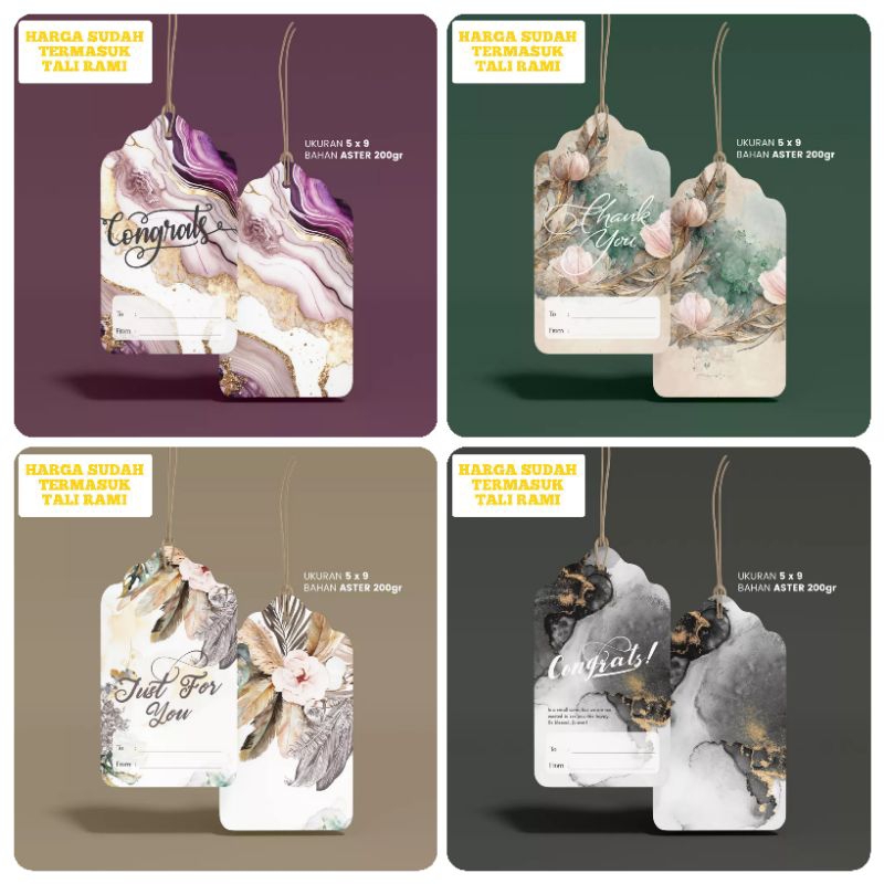 

[ ISI 5 pcs HANGTAG + TALI RAMI ] COD/GOSEND/GRAB HANGTAG 2 SISI SERBAGUNA Hampers Kado Hantaran Hadiah Bingkisan Label Produk Gantungan Suvenir Kartu Ucapan Kado Hadiah Hang tag Rustic Elegan Murah Congrats Congratulation Just For You Thankyou Surprise