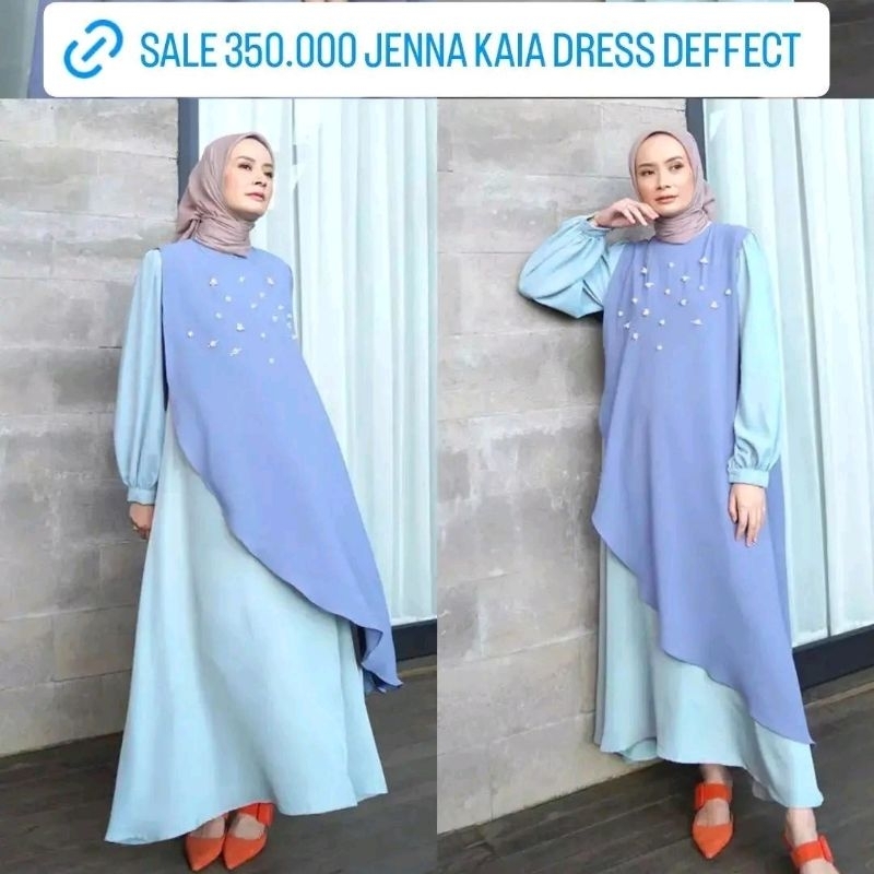 READY STOCK Narin Dress Jenna and Kaia JennaKaia Gamis Biru Laut Langit Blue Sky