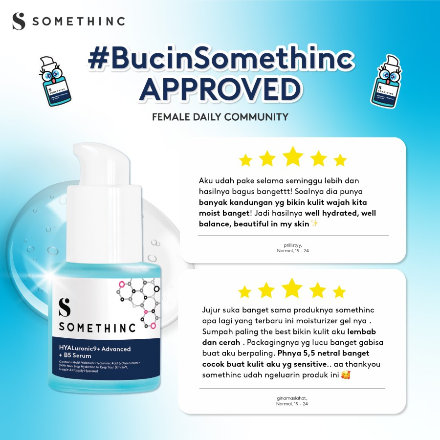 SOMETHINC HYALuronic 9+ Advanced + B5 - Serum Menghidrasi Kulit Kering (20ml &amp; 40ml)