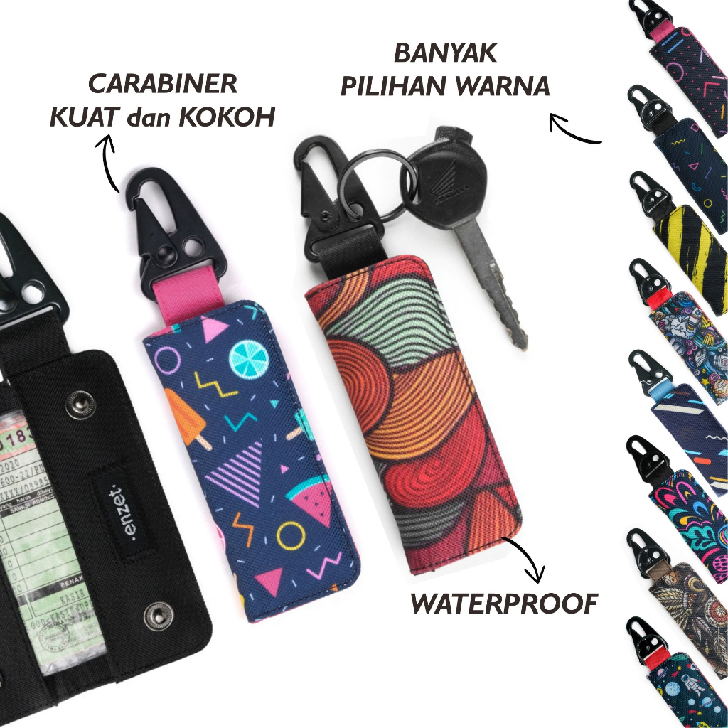 Gantungan Kunci Mobil Motor Dompet STNK Kain Slim Carabiner