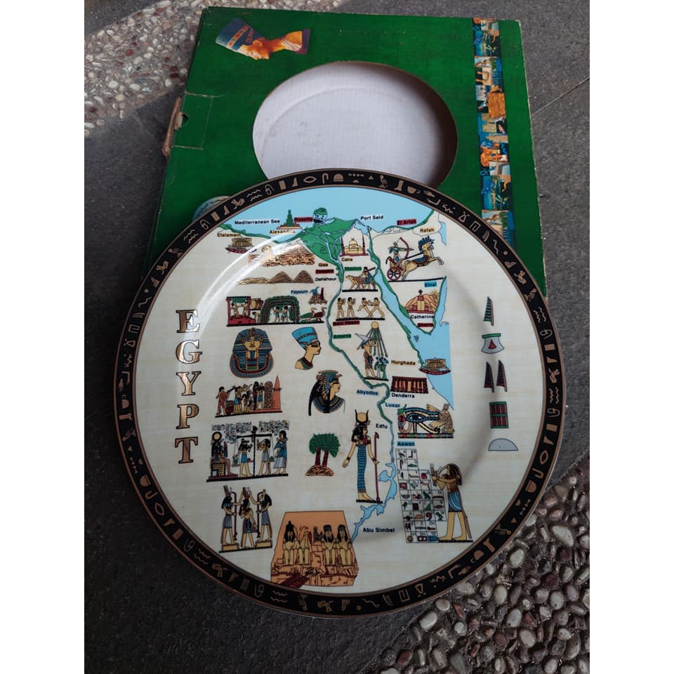 pajangan piring hias egypt karnak turkish porcelain nos