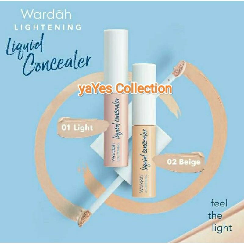 Wardah Lightening Concealer Natural Matte Finish SPF 30 Konsiler Conceler Liquid Foundation 01 Light 02 Beige Smooth Finish Menutupi bekas jerawat wajah muka