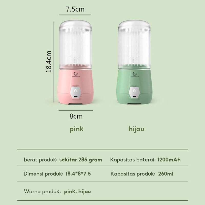 500 ml Juicer Blender Portable Usb Han River 810PK 500Ml mirip Vitamer Abeni